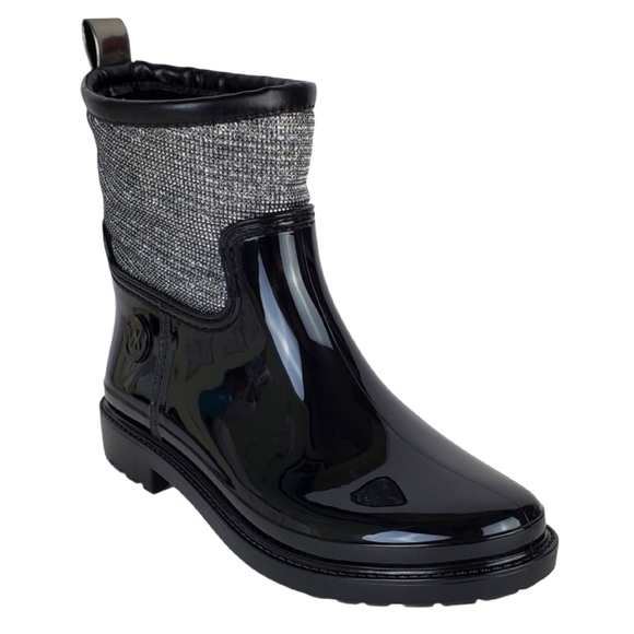 New Michael Kors blakely mesh rain boots black pull on winter outdoor casual - Picture 6 of 13